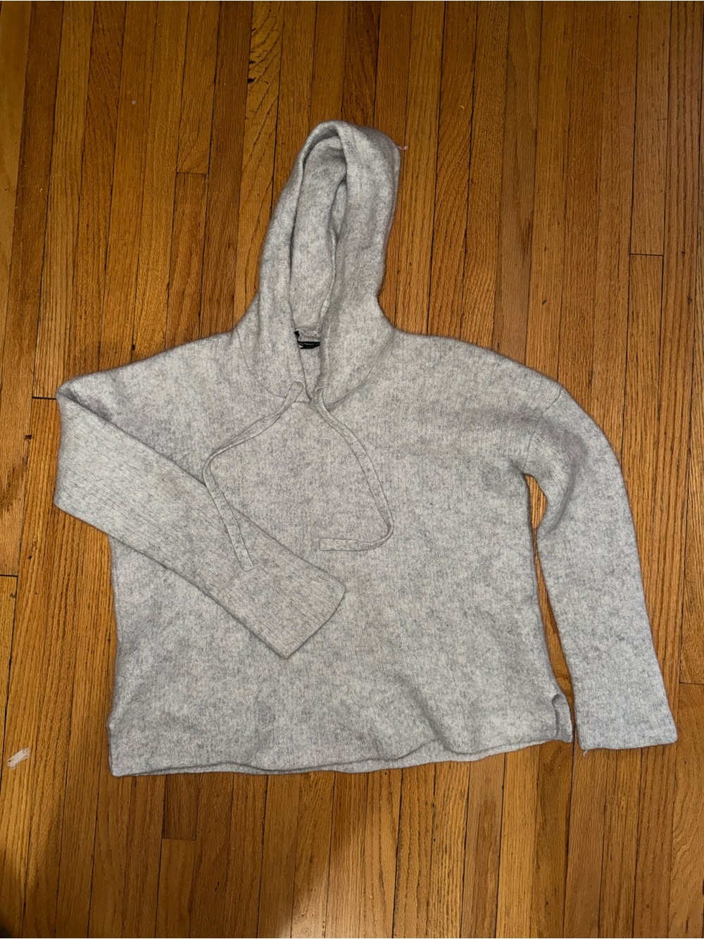 James Perse Heather Gray Hooded Knit Pullover